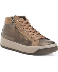 TJ Maxx - Leather Sneakers With Lateral Zip For Leather/Suede - Lyst