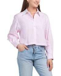 TJ Maxx - Long Sleeved Striped Collared Shirt For Cotton/Polyester - Lyst