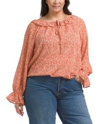 TJ Maxx - Plus Ruffle Sleeve Top For Spandex/Polyester - Lyst