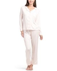 TJ Maxx - 2Pc Long Sleeve Notch Collar Pajama Top And Pants Set For Cotton/Polyester - Lyst