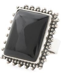 TJ Maxx - Sterling Onyx Square Bead Trim Ring - Lyst
