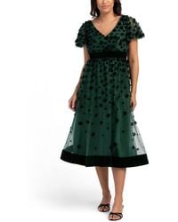 TJ Maxx - Short Sleeve 3D Floral Embellished Dress For Polyester - Lyst