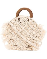 TJ Maxx - Macrame Shoulder Tote With Fringe Tassels For Leather - Lyst