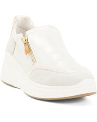 TJ Maxx - Leather And Suede Lateral Zip Sneakers For Leather/Suede - Lyst