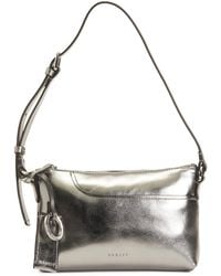 TJ Maxx - Leather Metallic Mini Zip Top East West Shoulder Bag With Pockets For - Lyst