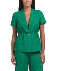 TJ Maxx - Linen Blend Short Sleeve Jacket, Polyester/Linen/Rayon - Lyst