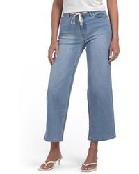 TJ Maxx - Petite High Rise Wide Leg Denim Jeans With Drawstring Waist For Spandex/Cotton/Polyester - Lyst