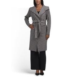 TJ Maxx - Houndstooth Duster Cardigan With Waist Tie Belt, Nylon/Polyester/Rayon - Lyst