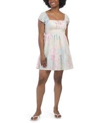 TJ Maxx - Floral Printed Smocked Tiered Mini Dress For Polyester/Rayon - Lyst
