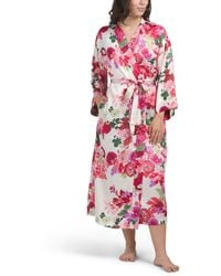 TJ Maxx - Sofia Satin Long Robe, Spandex/Polyester - Lyst