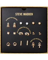 Steve Madden 18 Piece Stud Earring Set - Black