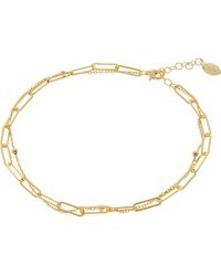 Argento Vivo Tone Sterling Silver Double Chain Anklet - Metallic