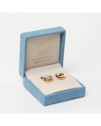 MeMe London 18ct Plated Mini Hoop Earrings - Metallic