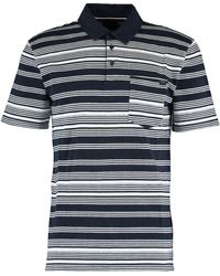 Edwin & White Striped Polo Shirt - Blue