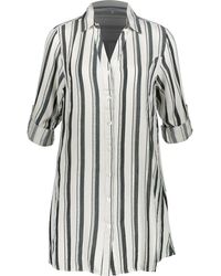 Blue Island - White & Striped Beach Dress - Lyst