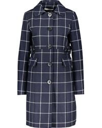 TK Maxx Check Wool Blend Coat - Blue