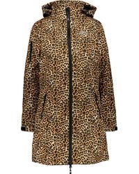 TK Maxx Animal Print Long Line Parka - Brown