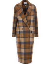 TK Maxx Mustard Wool Check Coat - Metallic