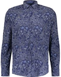 Guide London Floral Long Sleeve Shirt - Blue