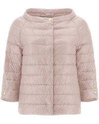 Herno - Cropped Sleeve Down Jacket - Lyst