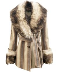 Marc Jacobs - Fur Trim Coat - Lyst