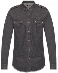 Balmain - Cotton Denim Shirt - Lyst
