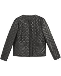 Weekend by Maxmara Lazio Quilted Leather Jacket - Black