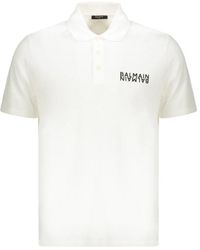 Balmain - Cotton Polo Shirt - Lyst