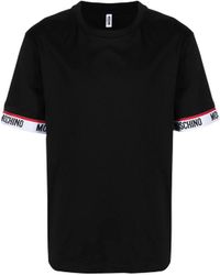 Moschino Logo Strap Cotton T-shirt - Black