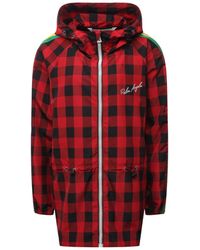 Palm Angels - Windbreaker Jacket With Hood, Checkered Pattern - Lyst
