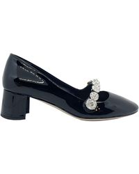 Miu Miu Crystal Embellished Court Shoes - Black