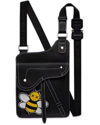 Dior Bee Saddle Shoulder Bag - Black