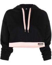 Moschino Cropped Logo Sweatshirt - Black