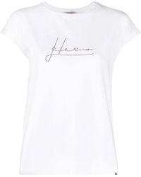 Herno - Crystal-Embellished Logo T-Shirt - Lyst