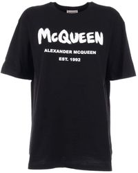 Alexander McQueen - Maglietta oversize in cotone - Lyst