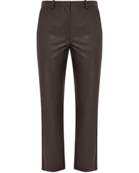 Max Mara Jago Eco Leather Pants - Gray