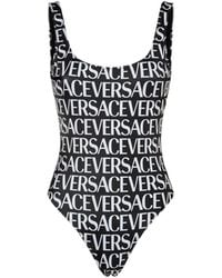 Versace - All-Over Logo One-Piece Swimsuit - Lyst