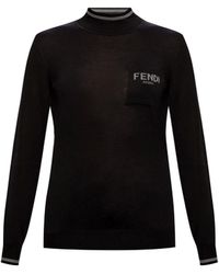 Fendi Wool And Silk Knit - Black