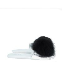 Joshua Sanders - Leather And Fur Mules - Lyst