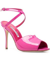 Manolo Blahnik - Elegante Sandalen Mit Absatz Und Knöchelriemen - Lyst