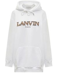 Lanvin - Felpa con cappuccio con logo oversize - Lyst