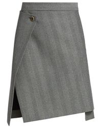 Sportmax Tedesco Herringbone Wrap Skirt - Gray