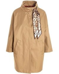 Herno - Scarf Detailed Trench Coat - Lyst