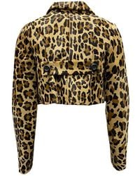 DSquared² - Leopard Calf Hair Cropped Jacket - Lyst