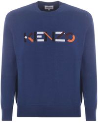 KENZO - Maglione con logo in cotone - Lyst