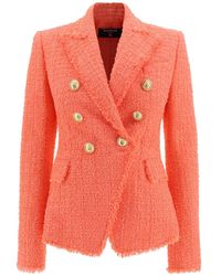 Balmain - Blazer doppiopetto con chiusura a bottone - Lyst