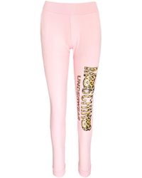 Moschino Moschino Unterwäsche Leopard Logo Track Pants - Pink