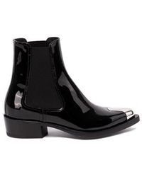 McQueen - Leather Ankle Boots - Lyst