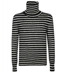 Saint Laurent - Maglione a righe in lana - Lyst