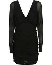 Saint Laurent - Draped Cupro Mini Dress - Lyst